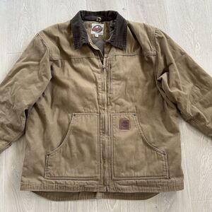 Cowboy Workwear Carhartt Style Fleece Lined Chore Canvas Jacket